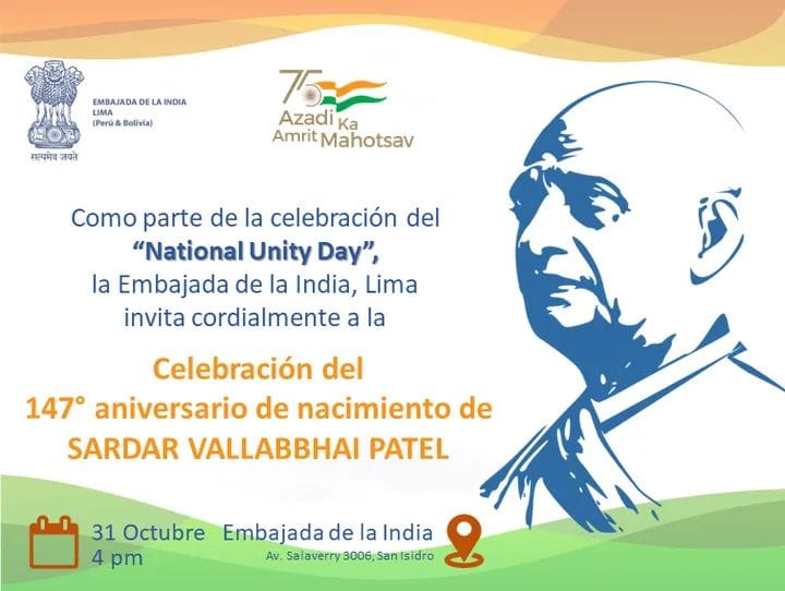 Celebration of National Unity Day by Embassy of India, Lima